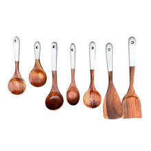 Load image into Gallery viewer, Teak Wood Serving Utensil Set