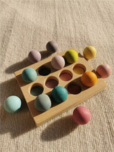 Load image into Gallery viewer, Wooden Pastel Rainbow Stacking Blocks, Peg Dolls, and Sorting Balls for Kids Play