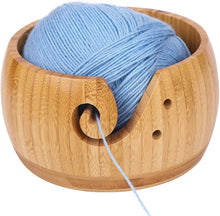 Load image into Gallery viewer, Wooden Bowl Yarn Holder for Knitting and Crochet - Handmade Storage Organizer