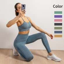 Load image into Gallery viewer, Women's Seamless Yoga Set - High Waist Leggings & Sports Bra