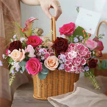 Load image into Gallery viewer, Handmade Rattan Woven Flower Basket with Handle