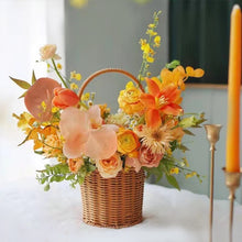 Load image into Gallery viewer, Handmade Rattan Woven Flower Basket with Handle