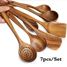 Load image into Gallery viewer, Teak Wood Serving Utensil Set