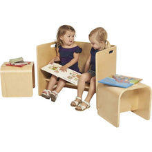 Load image into Gallery viewer, Natural Wood 3-Piece Children's Table and Chairs Set