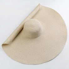 Load image into Gallery viewer, Oversized 70cm Wide Brim Straw Sun Hat - UV Protection & Foldable