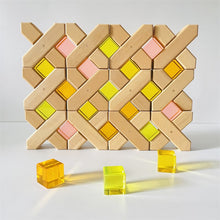 Load image into Gallery viewer, Wooden Stacking X Bricks with Acrylic Gems for Kids