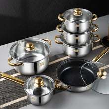 Load image into Gallery viewer, 6 Piece Luxury Stainless Steel Cookware Set