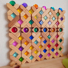 Load image into Gallery viewer, Wooden Stacking X Bricks with Acrylic Gems for Kids