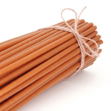 Load image into Gallery viewer, 15PCS Pure Beewax Candled Thin Taper Honey Candles for Ritual Prayer Religous Unscented Candles Decor for Hanukkah Birthday