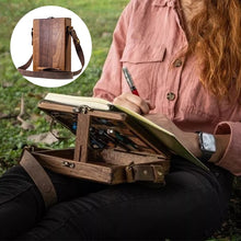 Load image into Gallery viewer, Portable Artist Wooden Box Messenger Bag: Perfect for Organizing Painting Supplies, Sketching, and Writing on the Go