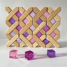 Load image into Gallery viewer, Wooden Stacking X Bricks with Acrylic Gems for Kids