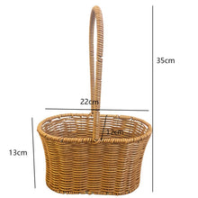 Load image into Gallery viewer, Handmade Rattan Woven Flower Basket with Handle