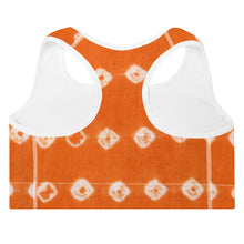 Load image into Gallery viewer, Orange Starburst Sports Bra