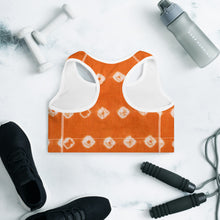 Load image into Gallery viewer, Orange Starburst Sports Bra
