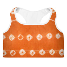 Load image into Gallery viewer, Orange Starburst Sports Bra