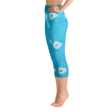 Load image into Gallery viewer, Blue Starburst Yoga Capri Leggings