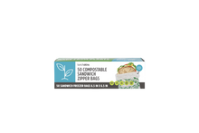 Load image into Gallery viewer, Ziptop Compostable Freezer-Safe Sandwich Storage Bags 50CT
