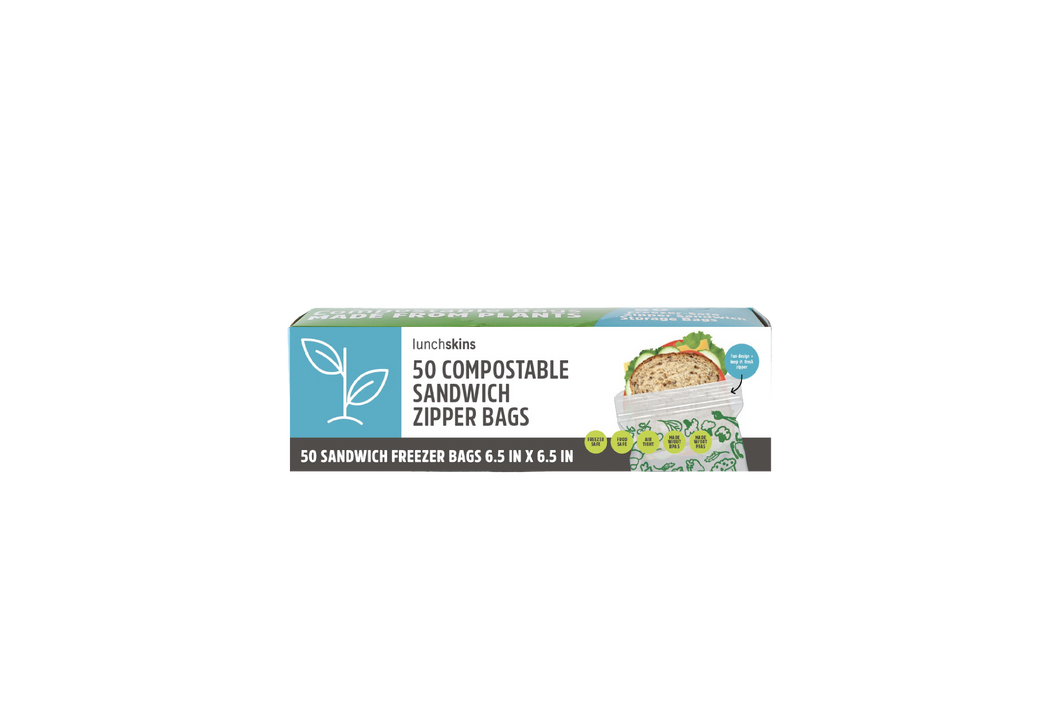 Ziptop Compostable Freezer-Safe Sandwich Storage Bags 50CT