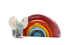Load image into Gallery viewer, Fair trade, handmade wood rainbow toy in contemporary colors
