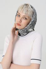 Load image into Gallery viewer, Mulberry silk twill square scarf, black
