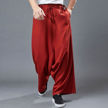 Load image into Gallery viewer, Men&#39;s Linen Casual Pants Wide Leg Crotch Pants
