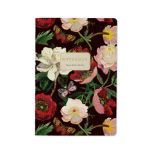 Load image into Gallery viewer, A5 Notebook - Peonies on Black
