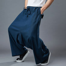 Load image into Gallery viewer, Men&#39;s Linen Casual Pants Wide Leg Crotch Pants
