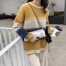 Load image into Gallery viewer, Gentle Style Fashionable Stylish Contrast Color Lazy Sweater Women&#39;s
