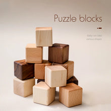 Load image into Gallery viewer, Nordic Wooden Cube Blocks - Montessori Stacking Toy
