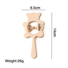 Load image into Gallery viewer, Beech wood bear rattle
