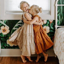Load image into Gallery viewer, Girls Beach Dress Summer Vintage Plated Tutu Skirt Dress for Girls Clothes Breathable Linen Cotton Toddler Girls Boho Dress 1-7Y
