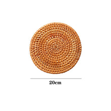 Load image into Gallery viewer, Handmade Round Rattan Coaster - Heat-Resistant Cup Mat
