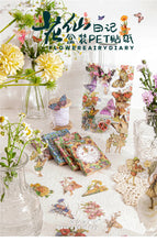 Load image into Gallery viewer, Yoofun 45pcs/box Fairy butterflies Waterproof PET Stickers Vintage Flower Elfin Decorative Label for Scrapbooking Journal DIY
