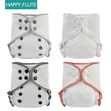 Load image into Gallery viewer, Happy Flute Newborn Fitted Diapers Organic Cotton Tiny AIO Cloth Diaper Washable Double Gussets for 3-5KG Baby
