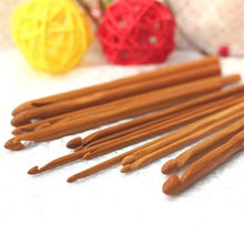 Load image into Gallery viewer, New Arrival 12 Pcs 12 Size Bamboo Wooden Hook Crochet Kit Knitting Needles For Loom Tool DIY Crafts Knitting Accessory
