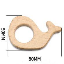 Load image into Gallery viewer, Beech wood whale teether
