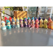 Load image into Gallery viewer, Wooden Peg Dolls with Crochet Hats, Rainbow Set
