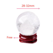 Load image into Gallery viewer, Clear Quartz Sphere with Wooden Stand, Natural, 30mm
