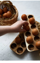 Load image into Gallery viewer, Japanese Wooden Double-Row Egg Storage Box
