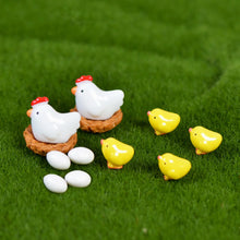 Load image into Gallery viewer, 12 Pcs Mix Chicken Chick Egg Nest Figurine Miniatures Home Decoration Kawaii Accessories Garden Decor for Home Easter Decoration
