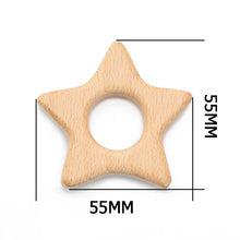 Load image into Gallery viewer, Beech wood star teether
