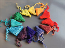 Load image into Gallery viewer, Wooden Peg Dolls with Crochet Hats, Rainbow Set
