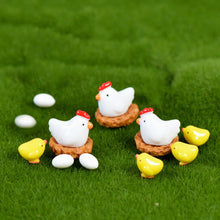 Load image into Gallery viewer, 12 Pcs Mix Chicken Chick Egg Nest Figurine Miniatures Home Decoration Kawaii Accessories Garden Decor for Home Easter Decoration
