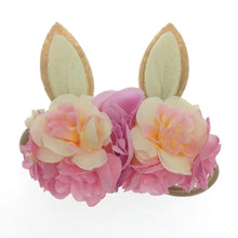 Load image into Gallery viewer, Lovely Baby Girls Easter Day Headband Rabbit Ear Newborn Photo Props Cute Elastic Flower Crown Hairbands Party Hair Accessories
