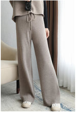 Load image into Gallery viewer, 100% Wool Wide-Leg Knitted Pants
