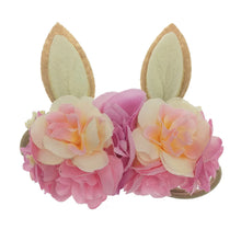 Load image into Gallery viewer, Easter Day Baby Headband Rabbit Ear Newborn Photography Props Boy Girl Nylon Hair Bands Artificial Flower Festival Headwrap
