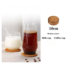 Load image into Gallery viewer, Handmade Round Rattan Coaster - Heat-Resistant Cup Mat
