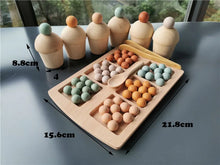 Load image into Gallery viewer, Kids Montessori Toy Wooden Sorting Cups with Beads Sensory Popsicles Waffle Birthday Cake with Digital Candle
