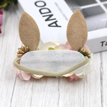 Load image into Gallery viewer, Lovely Baby Girls Easter Day Headband Rabbit Ear Newborn Photo Props Cute Elastic Flower Crown Hairbands Party Hair Accessories
