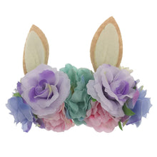 Load image into Gallery viewer, Lovely Baby Girls Easter Day Headband Rabbit Ear Newborn Photo Props Cute Elastic Flower Crown Hairbands Party Hair Accessories
